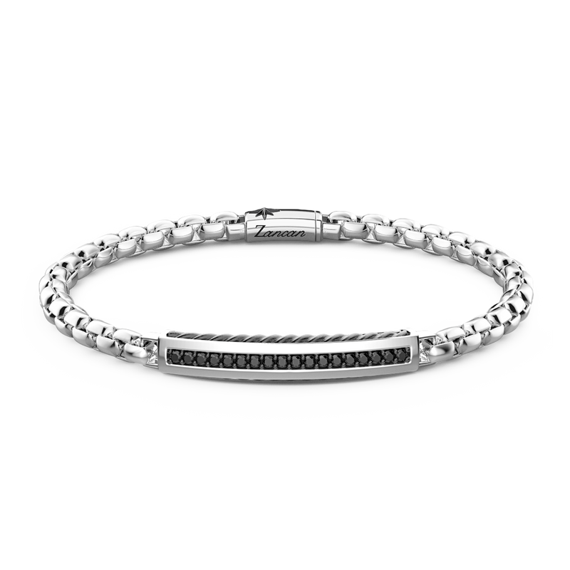 Venetian Silver & Black Stones Bracelet