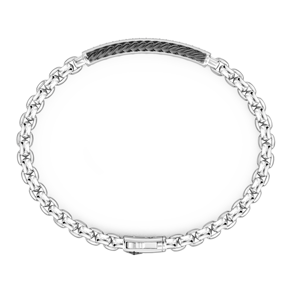 Venetian Silver & Black Stones Bracelet