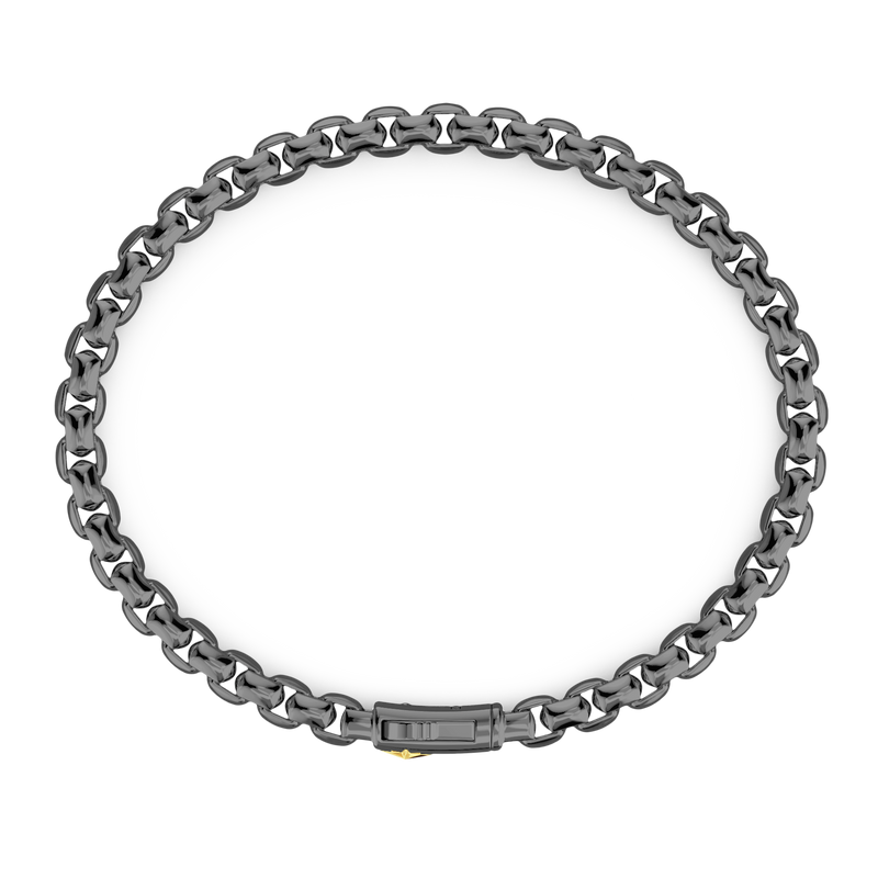 Black Silver link-only Bracelet