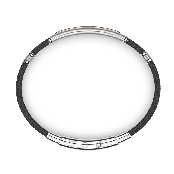 Black Kevlar Bracelet with Rose Gold