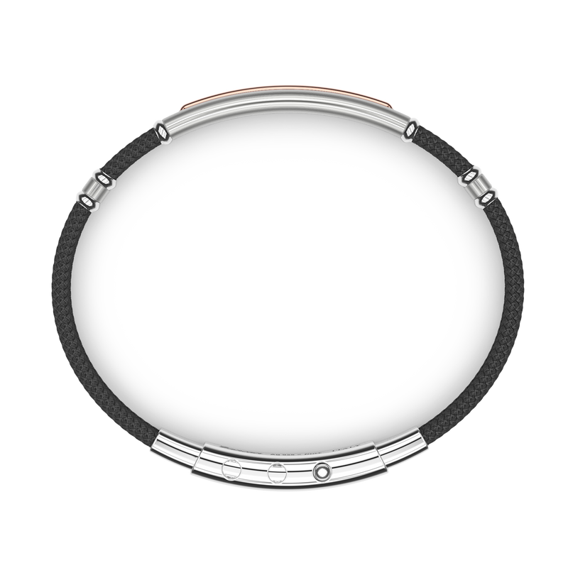 Black Kevlar Bracelet with Rose Gold