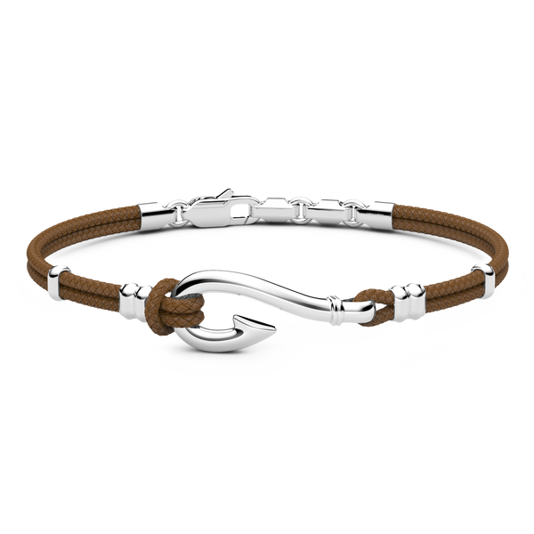 Light Brown & Silver Bracelet with Silver Hook