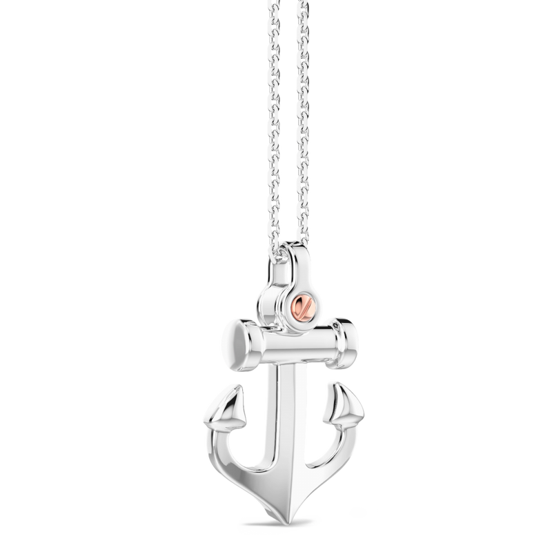 Silver Necklace with Anchor Pendant