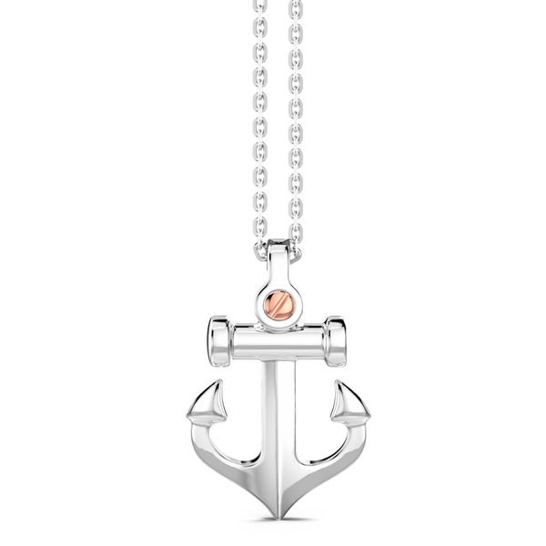 Silver Necklace with Anchor Pendant