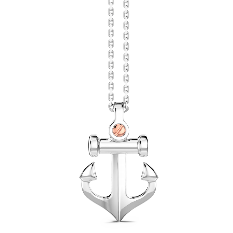 Silver Necklace with Anchor Pendant