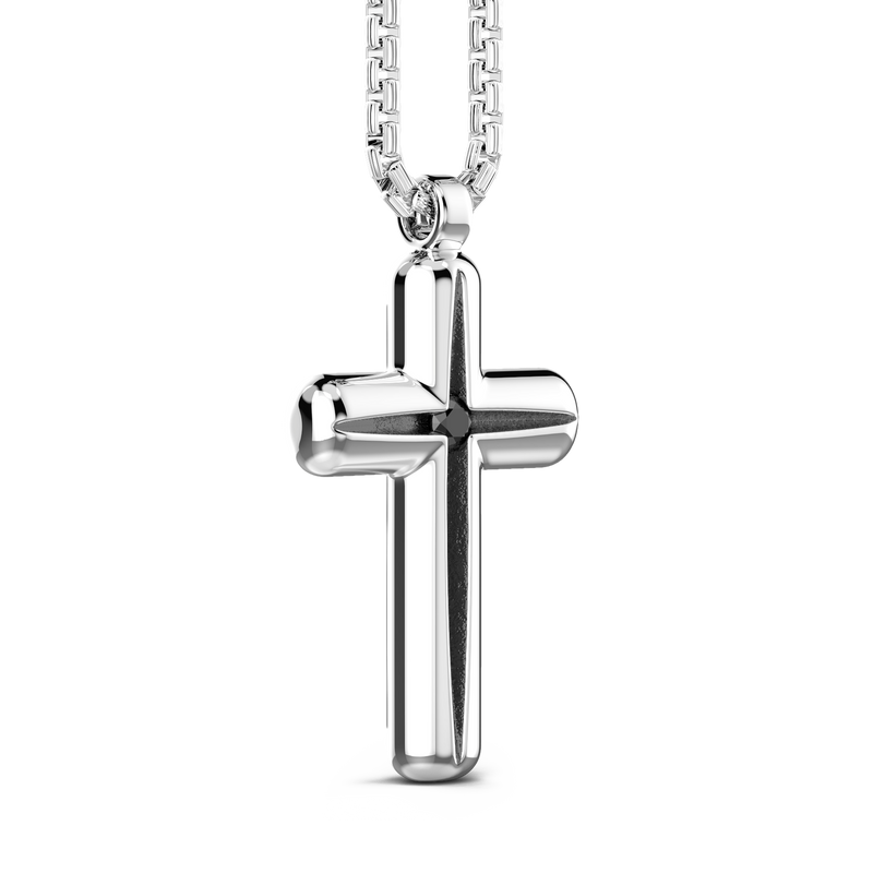 Silver Necklace with Cross Pendant