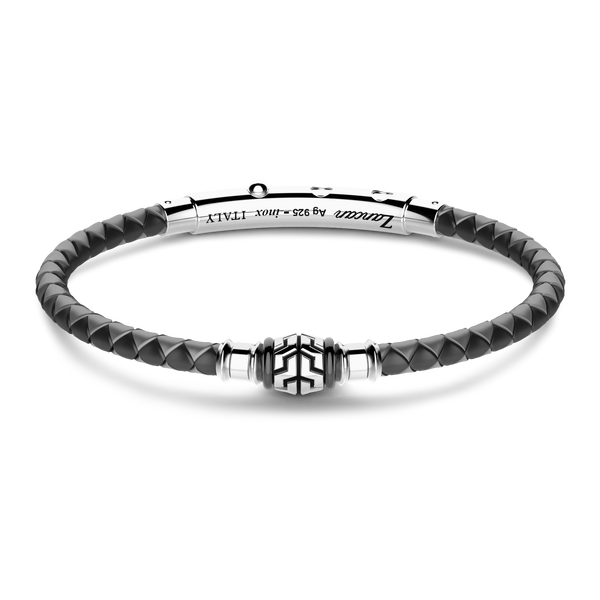 Black Silicone Bracelet with Marble