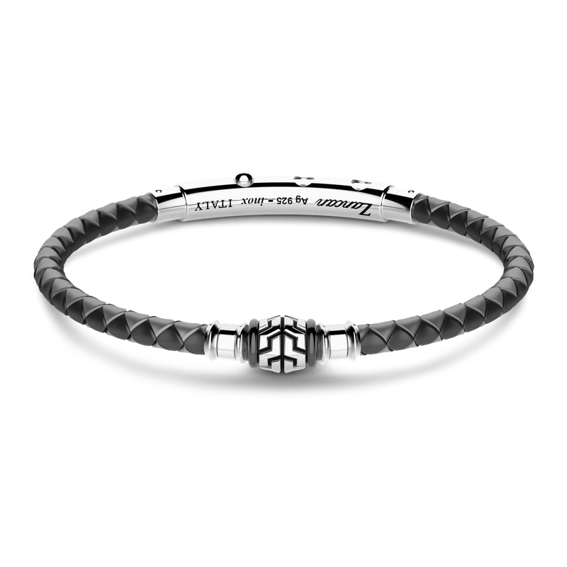 Black Silicone Bracelet with Marble