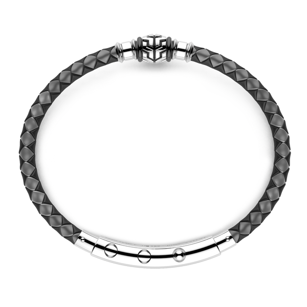 Black Silicone Bracelet with Marble