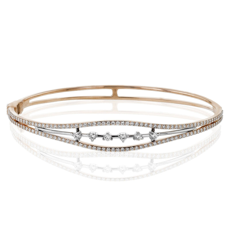Bangle in 18k Gold with Diamonds - Simon G. Jewelry
