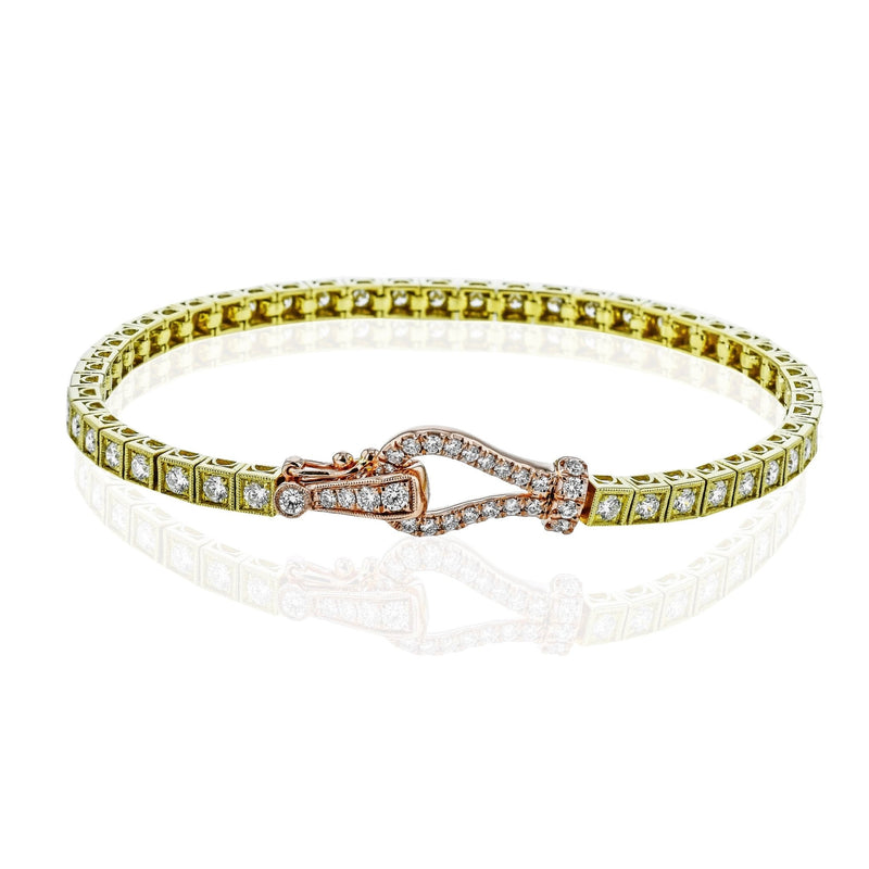 Buckle Bracelet in 18k Gold with Diamonds - Simon G. Jewelry