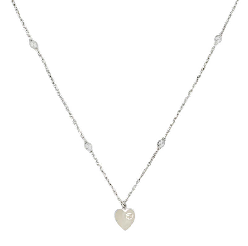 GUCCI HEART NECKLACE 45CM SILVER YBB814785001