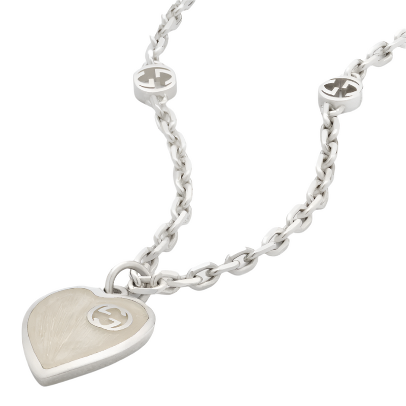 GUCCI HEART NECKLACE 45CM SILVER YBB814785001