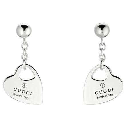 GUCCI TRADEMARK EARRINGS L 32MM SILVER