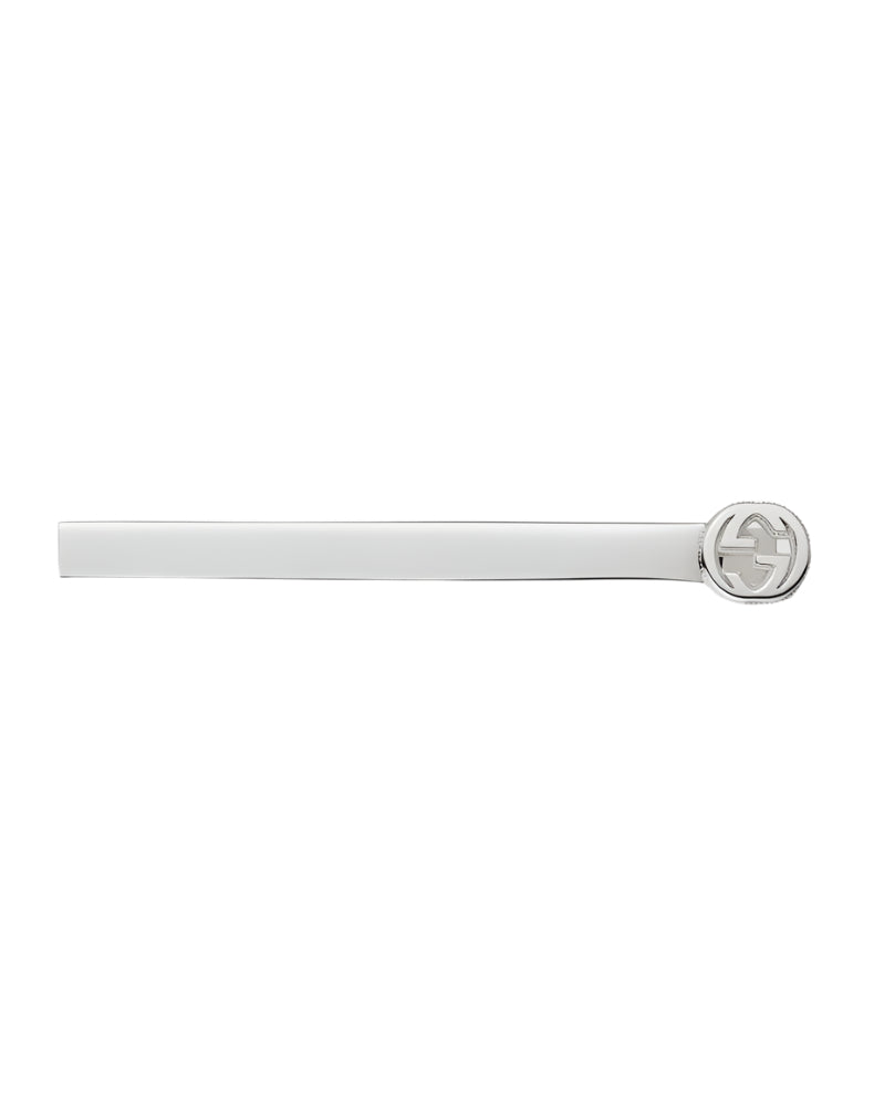 GUCCI INTERLOCKING TIEBAR SILVER YBF798546001
