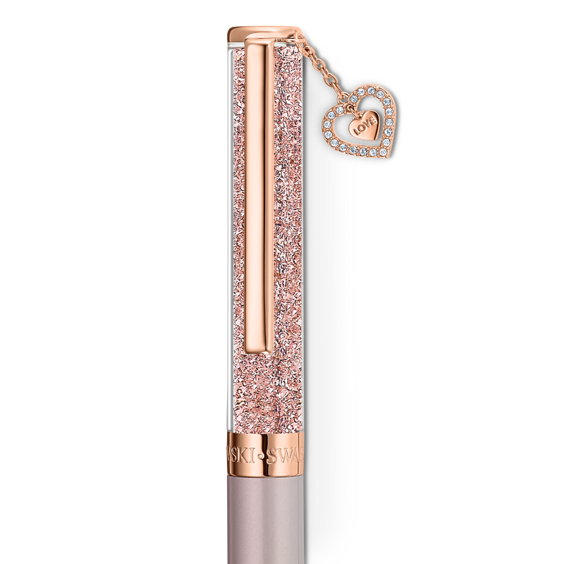 SWAROVSKI CRYSTALLINE BALLPOINT PEN, HEART, ROSE GOLD TONE, PINK LACQUERED, ROSE GOLD-TONE PLATED 5527536