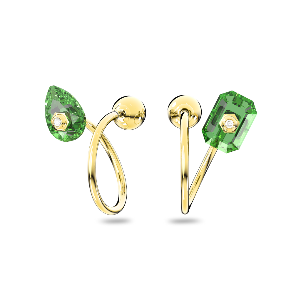 Swarovski Numina drop earrings, Asymmetrical design, Mixed cuts