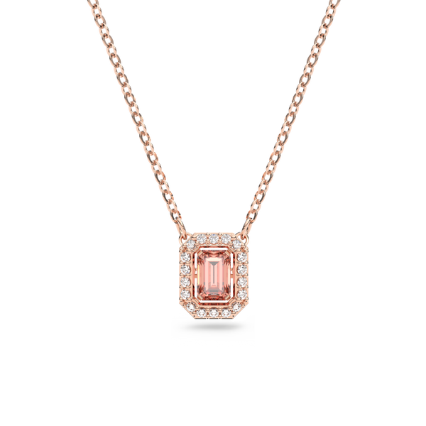 SWAROVSKI MILLENIA NECKLACE, OCTAGON CUT, PINK, ROSE GOLD-TONE PLATED 5614933