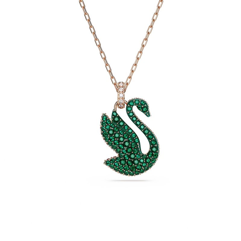 Swarovski Swarovski Iconic Swan pendant, Swan, Medium, Green, Rose