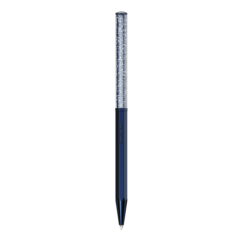 Crystalline ballpoint pen, Blue, Blue lacquered, Chrome plated