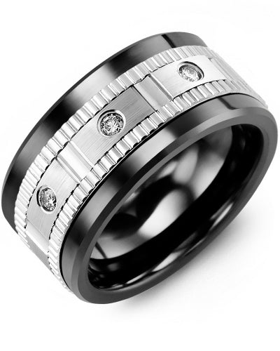 MADANI MEN'S ETERNITY ACCENTS WIDE DIAMOND WEDDING RING MKW110CW-5R MKW110CW-5R