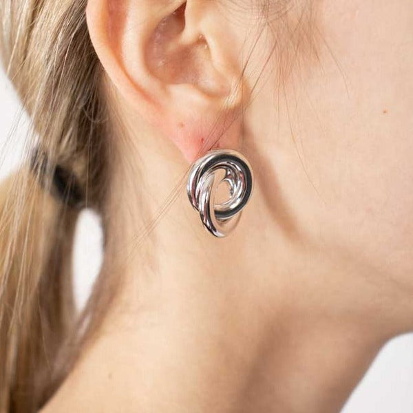 Elegance Incrocio Rhodium Earrings
