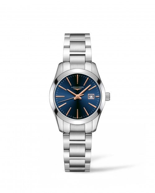 LONGINES CONQUEST CLASSIC 29.50MM BLUE DIAL STAINLESS STEEL L22864926 - Moments Watches & Jewelry