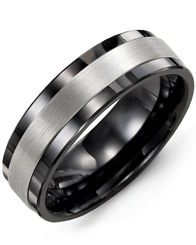 MADANI MEN'S PLAIN SATIN FINISH WEDDING BAND MBM710CW MBM710CW