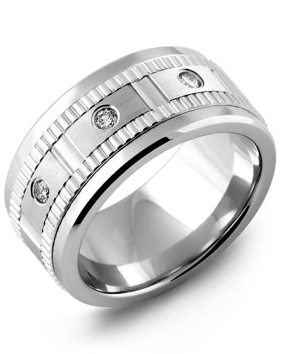 MADANI MEN'S ETERNITY ACCENTS WIDE DIAMOND WEDDING RING MKW110TW-5R MKW110TW-5R