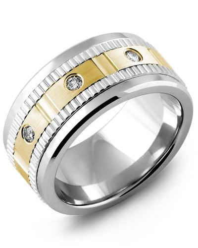 MADANI MEN'S ETERNITY ACCENTS WIDE DIAMOND WEDDING RING MKW110TN-5R MKW110TN-5R