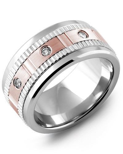 MADANI MEN'S ETERNITY ACCENTS WIDE DIAMOND WEDDING RING MKW110TM-5R MKW110TM-5R