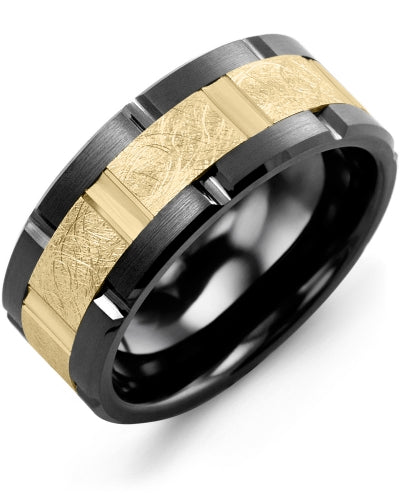 MADANI MEN'S TEXTURED GROOVED WEDDING RING MQE910UW – Finch Centre