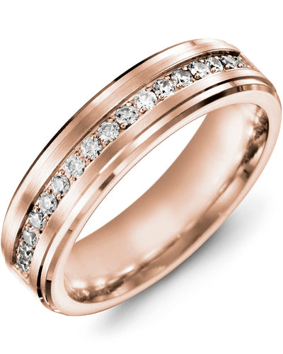 MADANI MEN'S AND WOMEN'S ETERNITY BEVELED DIAMOND WEDDING RING MUJ610PP-22R MUJ610PP-22R