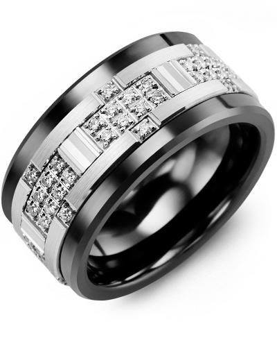 MADANI MEN'S WIDE ACCENTS DIAMOND WEDDING BAND MXB110CW-30R MXB110CW-30R