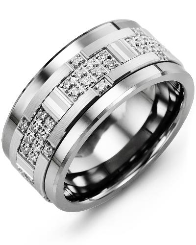 MADANI MEN'S WIDE ACCENTS DIAMOND WEDDING BAND MXB110TW-30R MXB110TW-30R