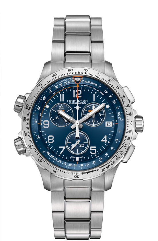 HAMILTON KHAKI AVIATION X-WIND GMT CHRONO QUARTZ H77922141 - Moments Watches & Jewelry